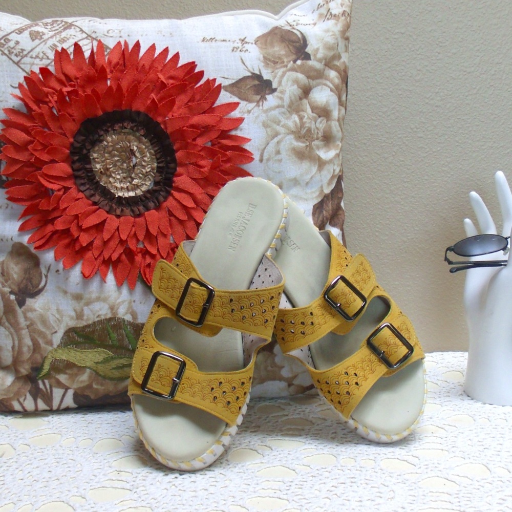 Ilse Jacobsen Vegan Suede Tulip Buckle Mule Slide Sandal EUR 38  US 8